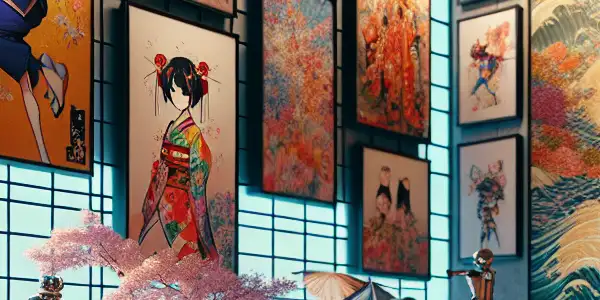 A vibrant adult-themed cartoon gallery showcasing playful, provocative artwork in a lively, whimsical atmosphere.